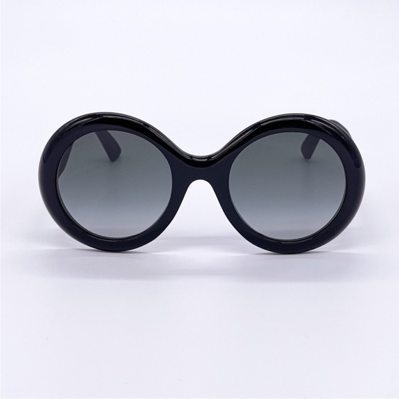 NEW GUCCI SUNGLASSES GG0101S 001 WOMEN ROUND GUCCI GG0101S BLACK Glitter Details main image 8